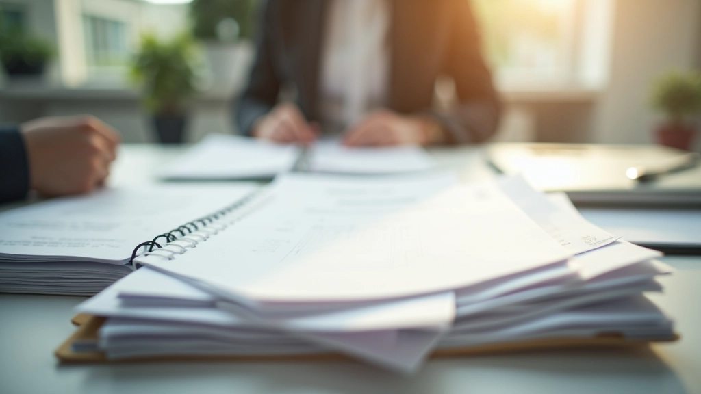 Složka s doklady, účtenkami a finanční zprávou na pracovním stole