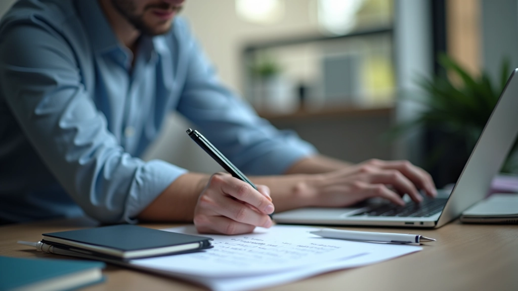 Osoba pracující na notebooku s otevřeným kalendářem, seznamem úkolů a organizerem, pořádný pracovní stůl