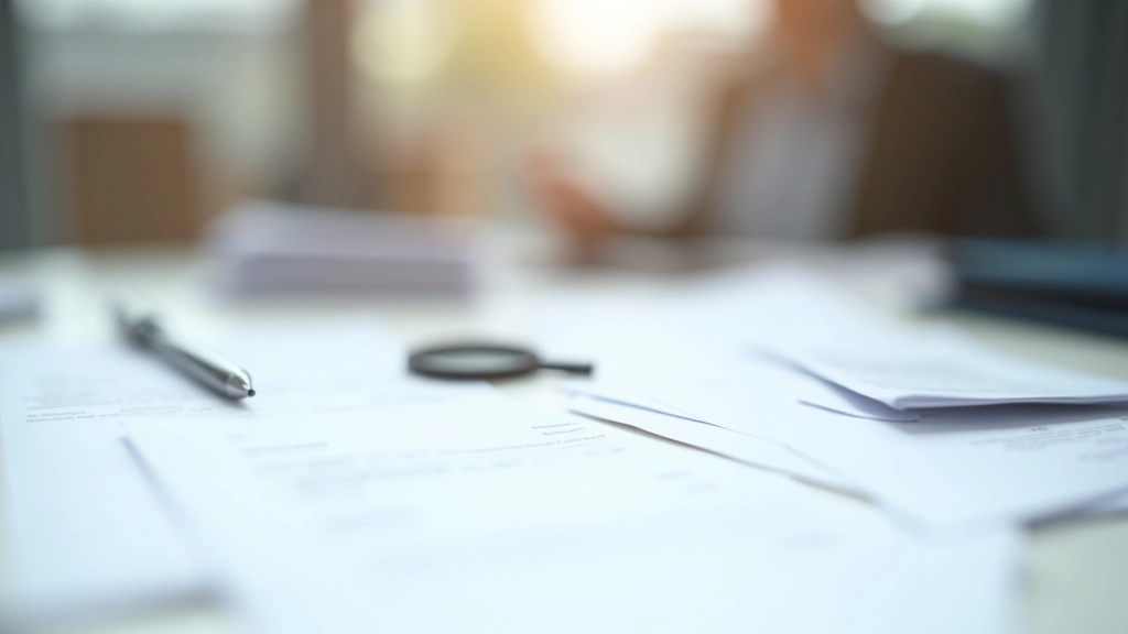 Daňové formuláře a přiznání s pero a lupou na stole